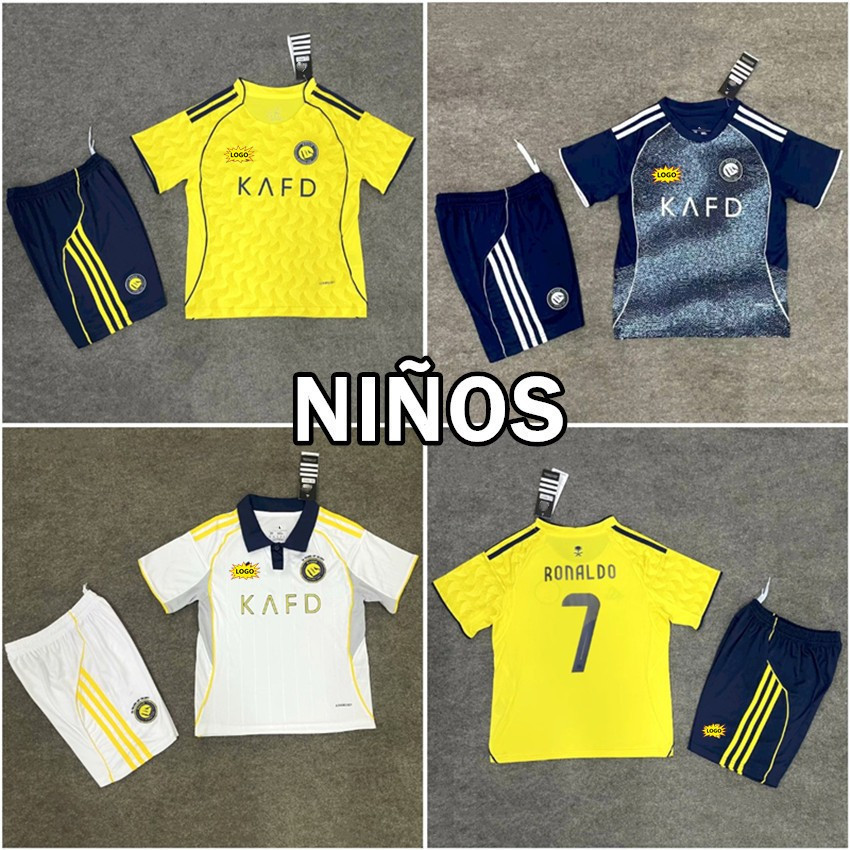 RONALDO 25/26 Al-Nassr ชุดฟุตบอลคุณภาพสูงสำหรับเด็ก