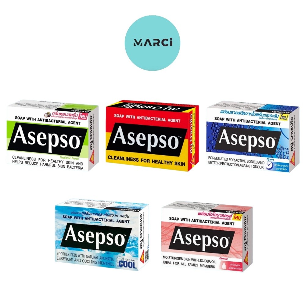 [1 ก้อน] Asepso Soap อาเซปโซ โซป ไฮจินิค เฟรช / ออริจินัล / ซูธทิ่ง คูล / เจนเทิล / สปอร์ต [70/80กรัม/ก้อน][เลือกสินค้า]