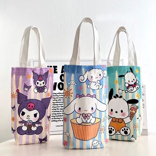 กระเป๋าใส่แก้วน้ำ พร้อมหูหิ้ว ลายการ์ตูน น่ารักๆ ผ้า ไม่ขาดง่าย ผ้าไม่ยืด