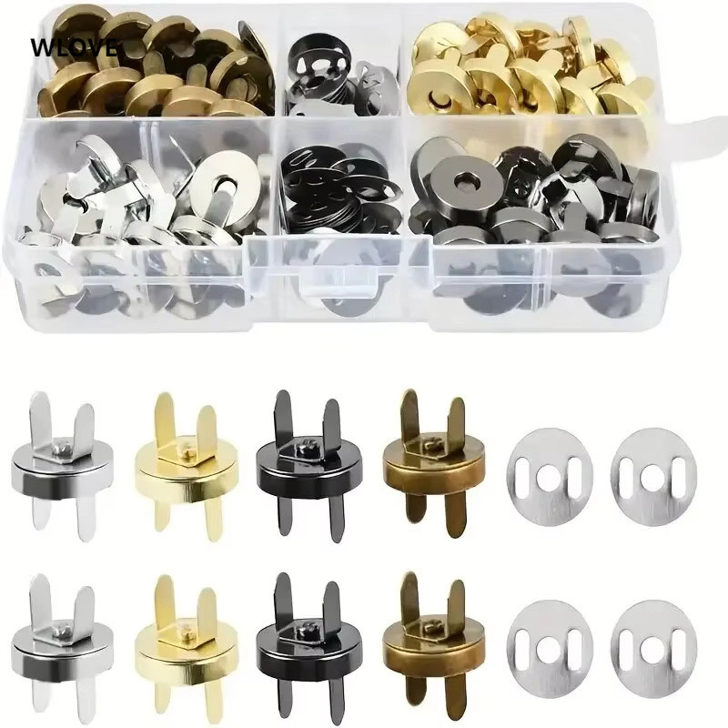 ปุ่มแม่เหล็กสำหรับกระเป๋าและงานฝีมือ DIY ไม่ต้องใช้เครื่องมือ (4 สี)