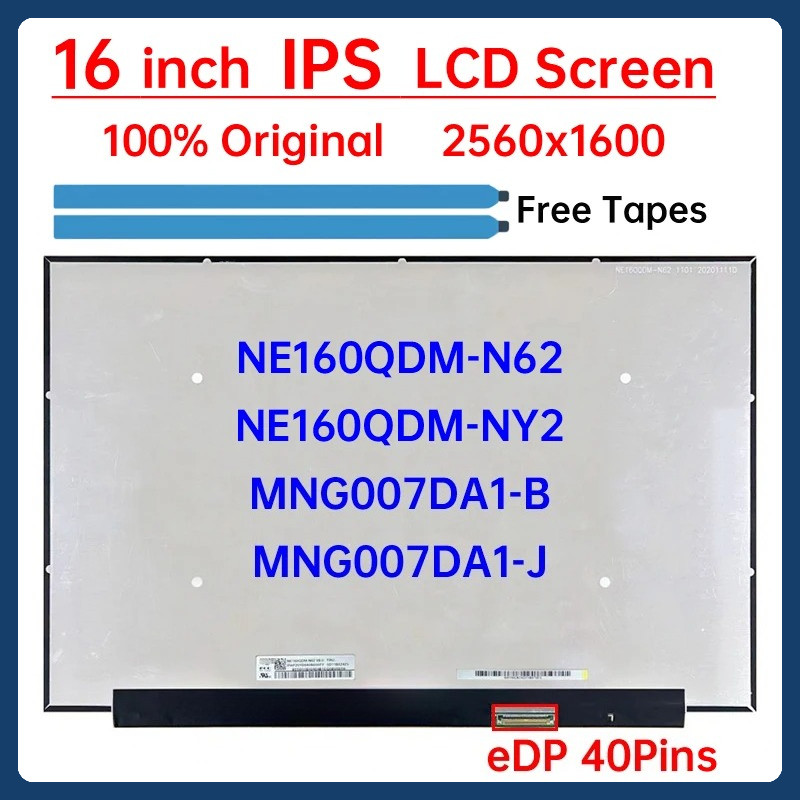 หน้าจอ LCD ขนาด 16 นิ้ว NE160QDM-N62 NE160QDM-NY2 MNG007DA1-B MNG007DA1-J สําหรับ Lenovo ideapad 5 P