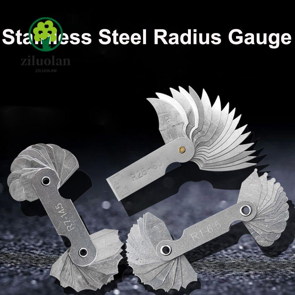 ZILUOLAN 16 ชิ้น/เซ็ต Radius Gauge Radius Fillet Gauge สําหรับอุตสาหกรรมวัด Gage Sample R Gauge