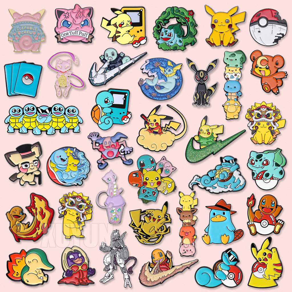 Anime Pokémon Lapel เข็มกลัดน่ารักการ์ตูน Elf เคลือบ Pin สัตว์ออกแบบกระเป๋าเป้สะพายหลัง Badge อุปกรณ์เสริมเครื่องประดับของขวัญสําหรับเพื่อน