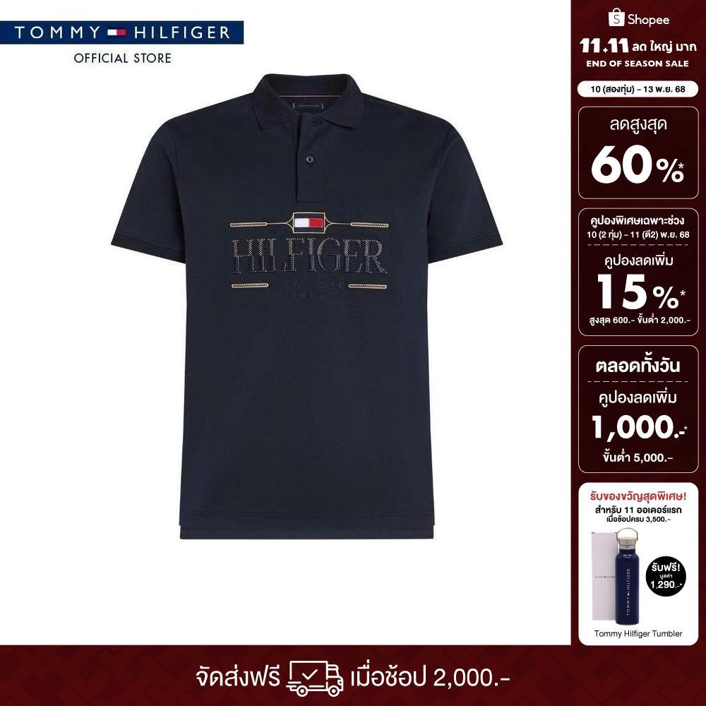 Tommy Hilfiger เสื้อโปโล ผู้ชาย รุ่น MW0MW40689 DW5 - สีน้ำเงิน ทรง Regular