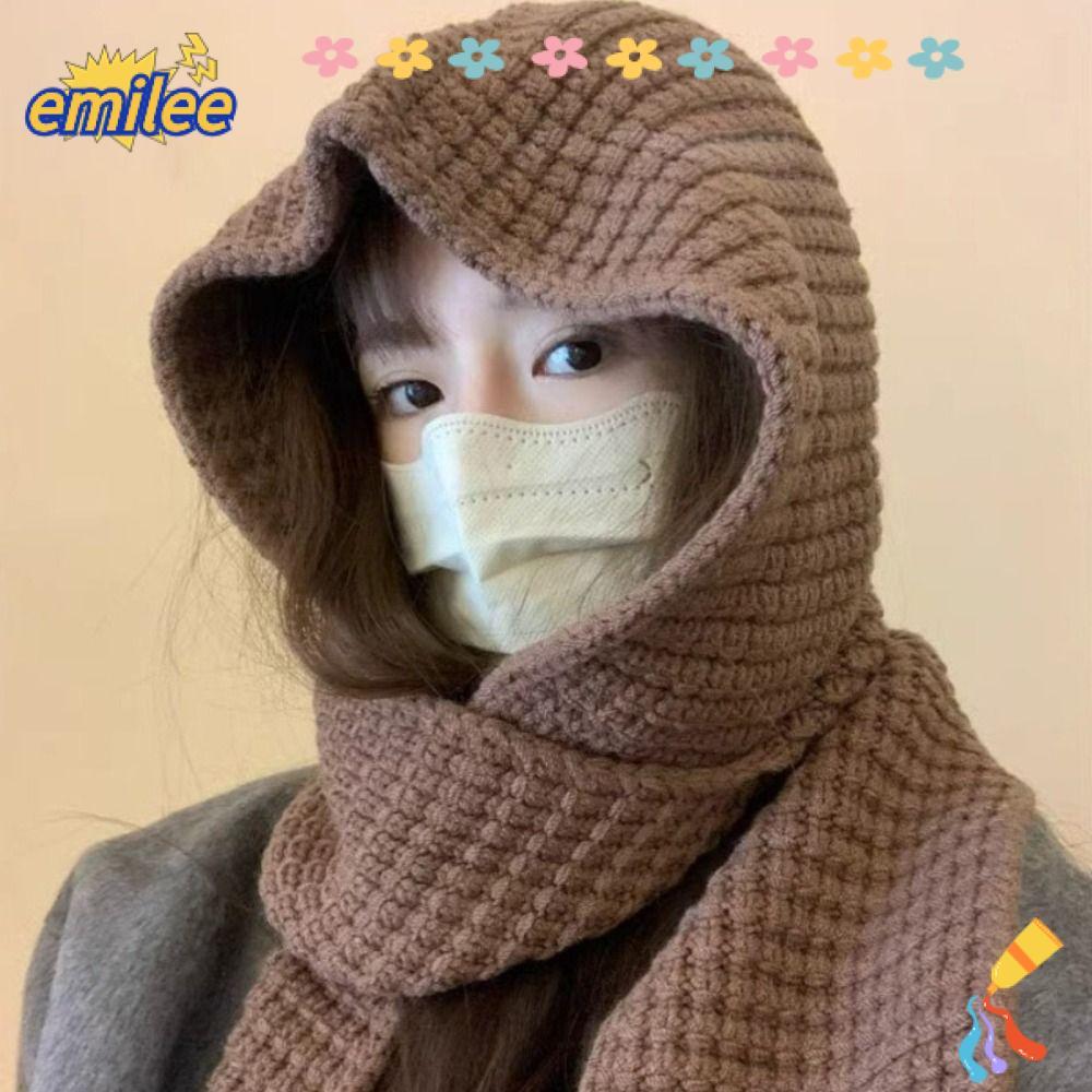 EMILEE หมวกบัลคาลาวาสำหรับฤดูหนาว หมวกเบี้ยนถักหนามาก ออกแบบมาเพื่อความอบอุ่นและความสวยงาม