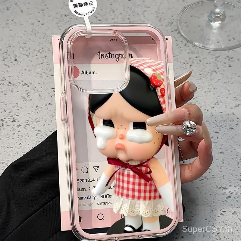 เคสโทรศัพท์ เหมาะสําหรับ iPhone X XS XR XSMAX 11 12 13 14 15 16 17 Pro max Plus Air Red Dress Crying