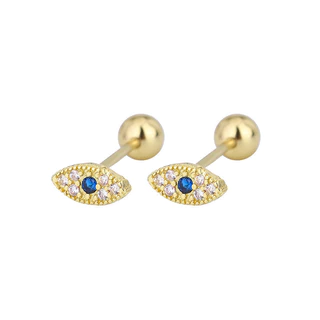Evil Eyes Stud Earring ชุบเงิน-quality สําหรับผู้หญิง ไม่แพ้ง่าย เหมาะสำหรับการสวมใส่ทั่วไปและการแต่งHelix
