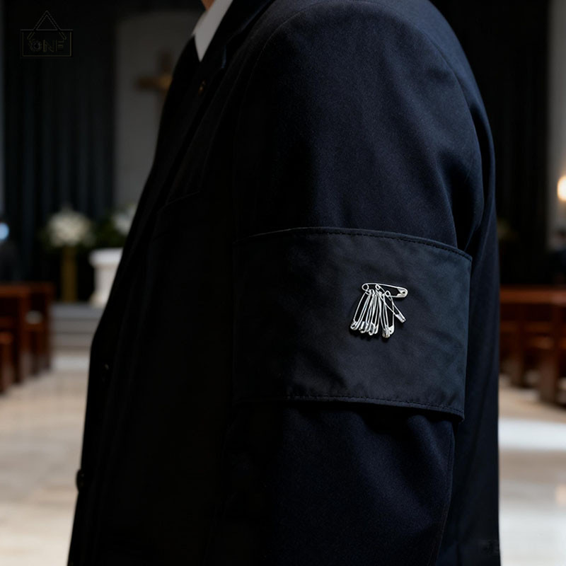 COD❤️ปลอกแขนสีดำสำหรับไว้ทุกข์ อุปกรณ์งานศพ สิ่งของจำเป็นสำหรับงานศพ-a.one