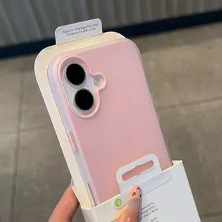 ฟรอสต์แมทท์ 2-in-1 สีแคนดี้ เข้ากันได้สำหรับ เคสไอโฟน11 เคส iphone 17 16 Pro Max 7Plus XR 11 12 13 14 15 สีชมพูสวยงามV