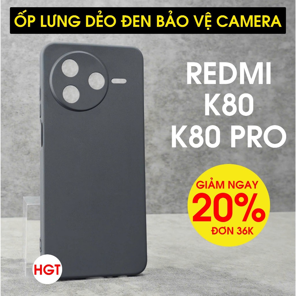 Redmi K80 / K80 Pro / K80 เคสป้องกันกล้องแบบยืดหยุ่นสีดําพิเศษ TPU คุณภาพสูง