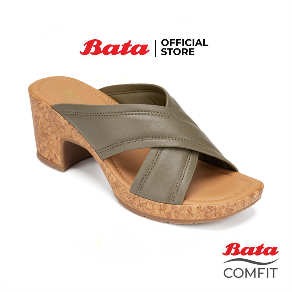 Bata บาจา Comfit รองเท้าเพื่อสุขภาพแบบสวม สูง 2 นิ้ว สำหรับผู้หญิง รุ่น CORINA สีขาว 7011236 สีเขียว 7017236