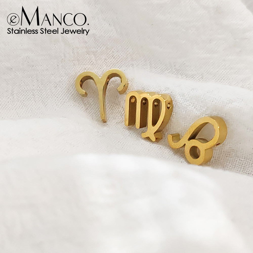 EGO สแตนเลส Perforated 12 ราศี Charms สำหรับทำสร้อยข้อมือและสร้อยคอมือเอง