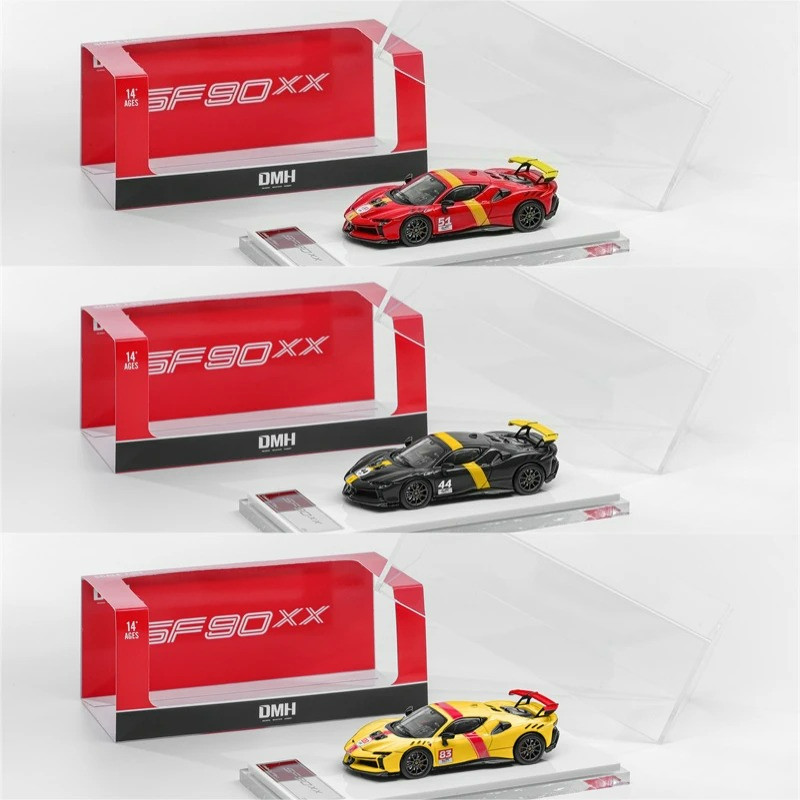 DMH 1:64 SF90 XX Stradale Le Mans Limited999 รถโมเดลDiecast