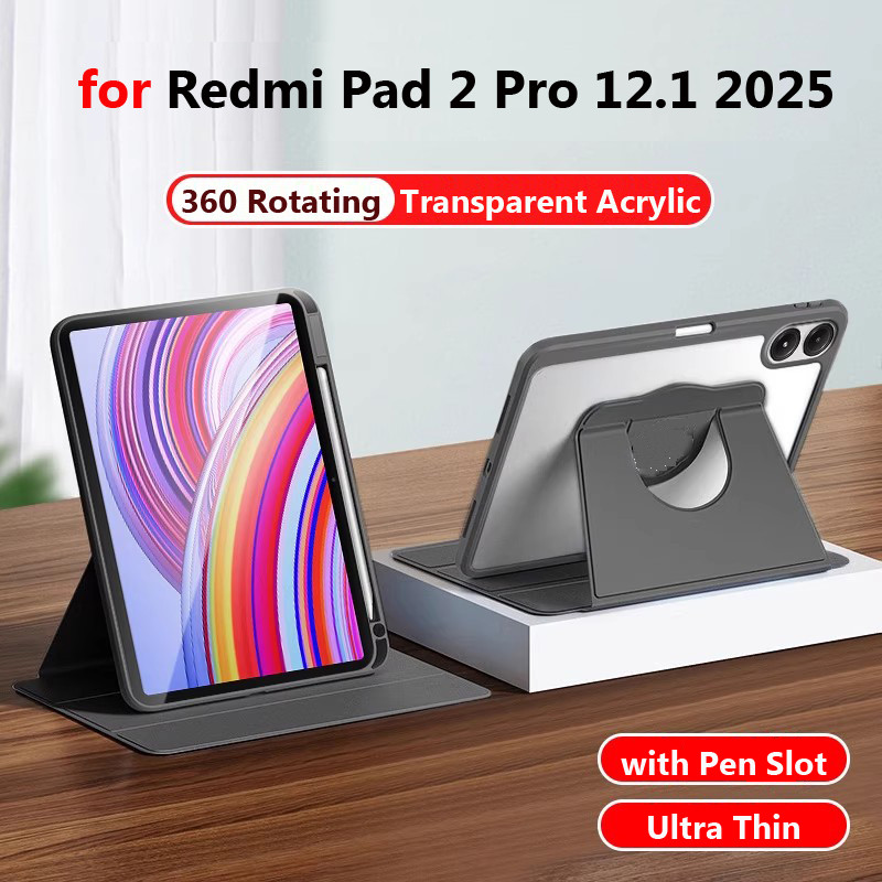 360° Rotation Casr สําหรับ Xiaomi Redmi Pad 2 Pro 12.1 2025 Pad 7s Pro 12.5 "6S Pro Pad Pro 12.1 นิ้
