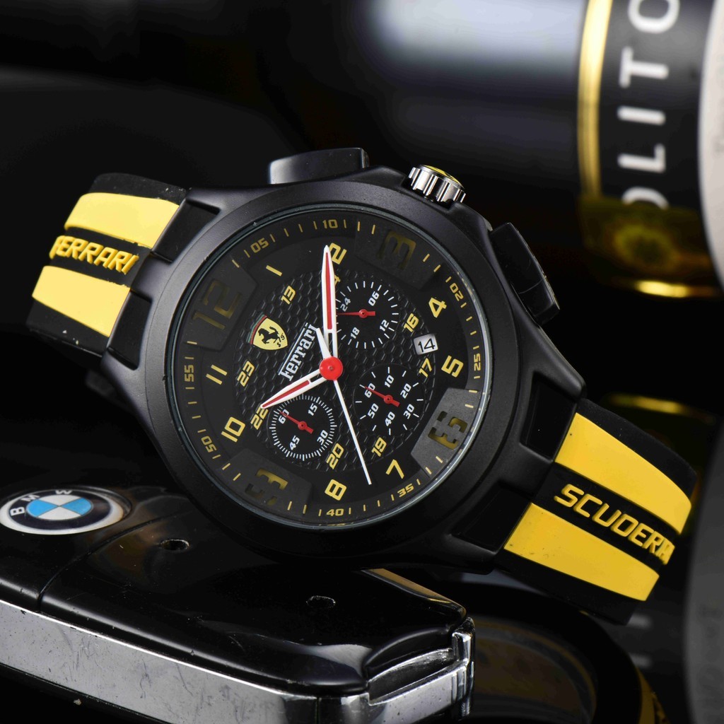 Ferrari Quartz Movement นาฬิกาข้อมือหนุ่มอินเทรนด์ Casual Rui นาฬิกาผู้ชายกีฬา All-Match นาฬิกา