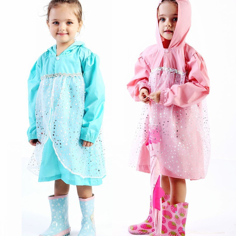 เสื้อกันฝนปอนโช enbihouse สไตล์เจ้าหญิงน้ำแข็ง พร้อมกระเป๋าเก็บซิปรองรับ