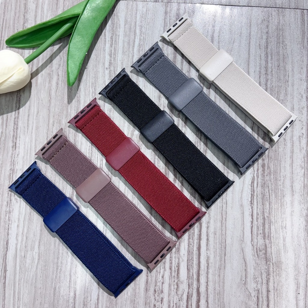 ZMZ สายนาฬิกา Smart watch สายผ้าOK แบบแม่เหล็กล็อค ขนาด 38/40/41/(S10)42mm 42/44/45/46/49mm