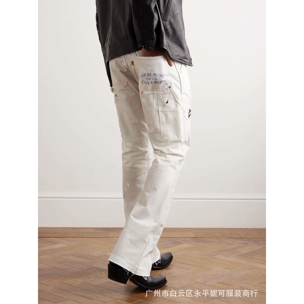 GALLERY DEPT Ink Splash Graffiti Dirty Long Pants High Street Hip Hop Flared Casual Logging Pants Ca