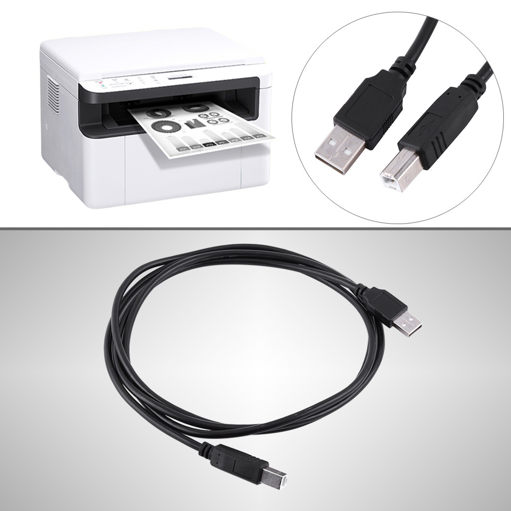 สายเครื่องพิมพ์ 6Feet สีดํา Type A Male to B USB 2.0 Scanner