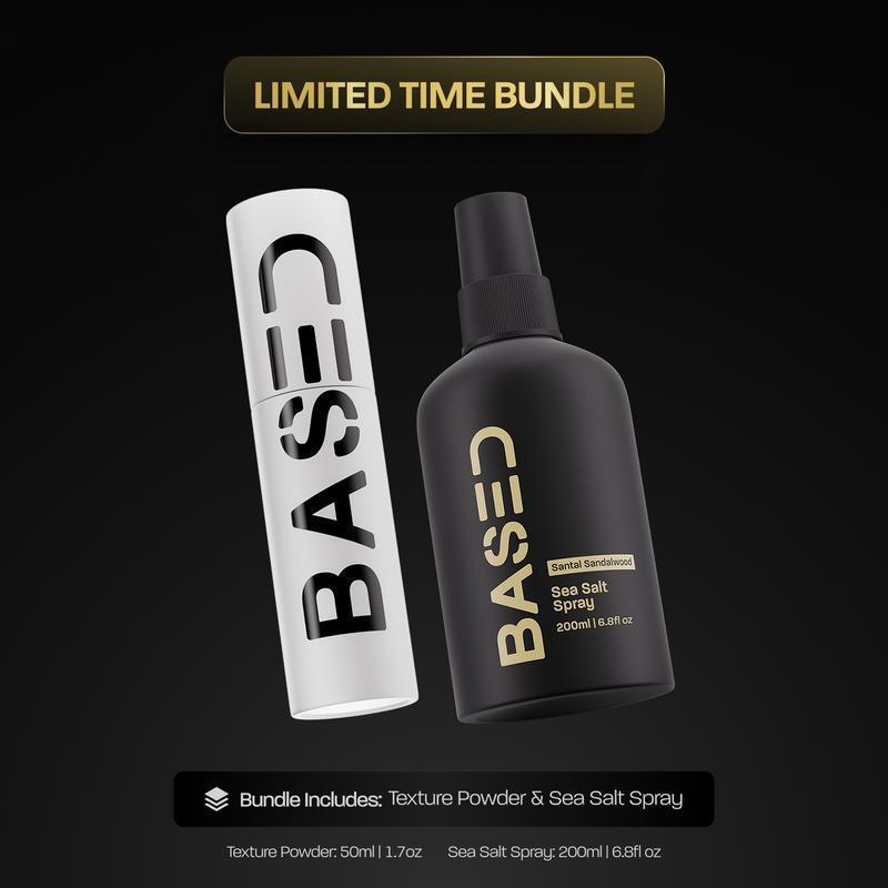 BASED Texture Essentials Bundle: Texturizing Powder & Sea Salt Spray - Volume Lightweight, Matte Fin