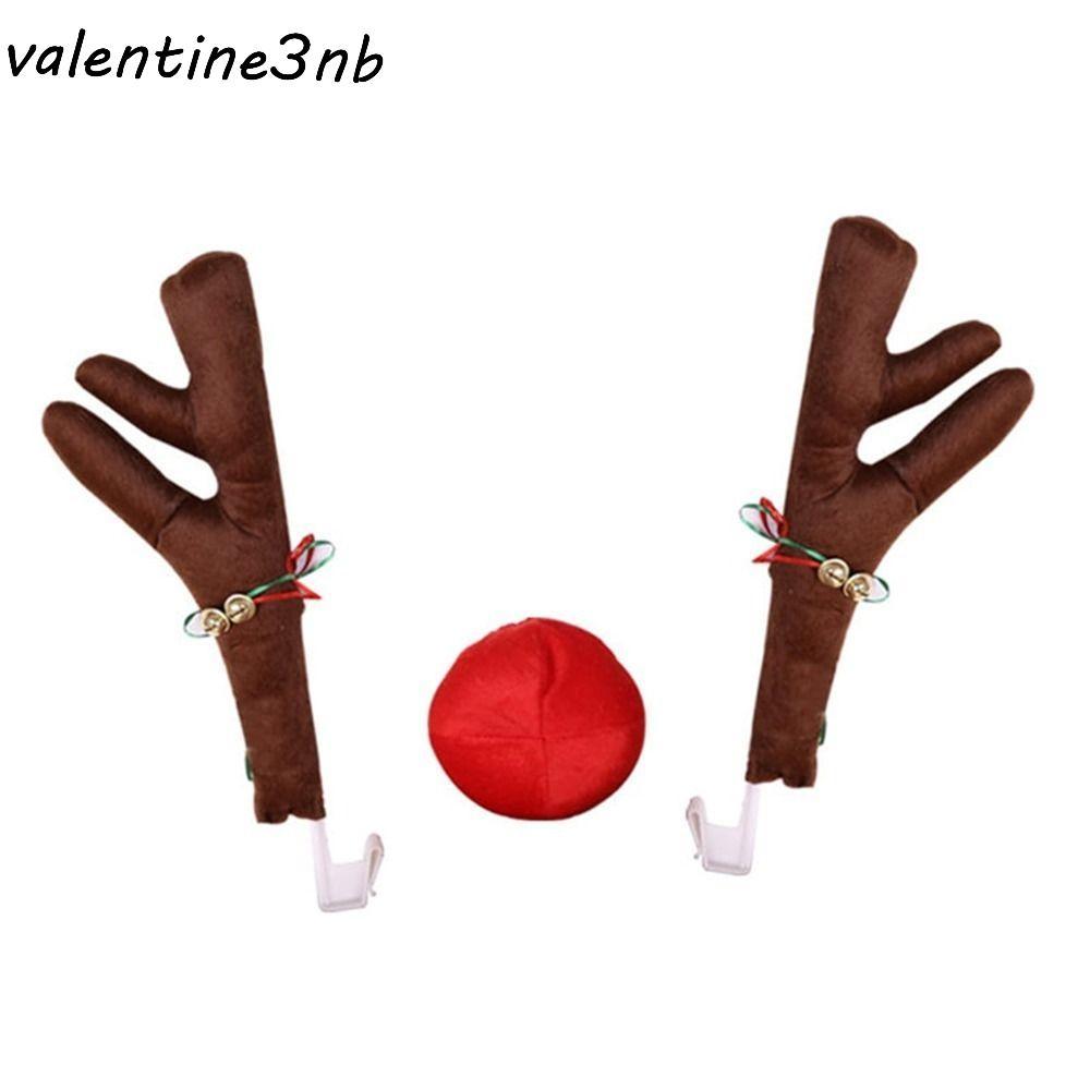 GIZMO การ์ตูน Reindeer Antlers, Red Nose Plush ตกแต่งรถคริสต์มาส, Creative Christmas Tree Candy Cane งานรื่นเริงเครื่องแต่งกายรถอัตโนมัติหน้าต่าง