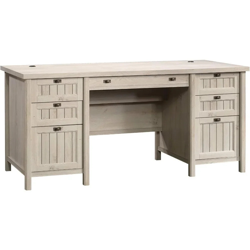 Sauder Costa Executive Desk, L: 65.12 X W: 29.53 X H: 30.0, สีเกาลัดชอล์ก