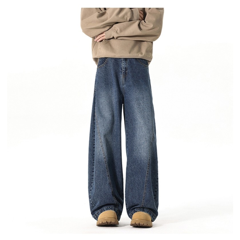 ⚡PROMAN⚡กางเกงยีนส์รุ่นใหม่  สไตล์เกาหลี  ทรงหลวม คู่รัก ใส่ได้กับทุกอย่าง