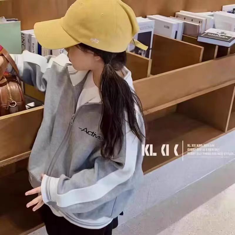 เสื้อแจ็คเก็ตเบสบอลสําหรับเด็กฤดูใบไม้ผลิฤดูใบไม้ร่วงเสื้อลําลอง Unisex เด็กน้ําหนักเบา Sporty Outerw - รูปที่ 3