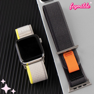 สายรัดไนลอนแบบวงแหวนสำหรับเส้นทา for Iwatch Series 11 10 9 8 7 6 5 4 Ultra/SE 3 2 49มม 46มม 45มม 44 40 มม 41มม 42มม 38มม