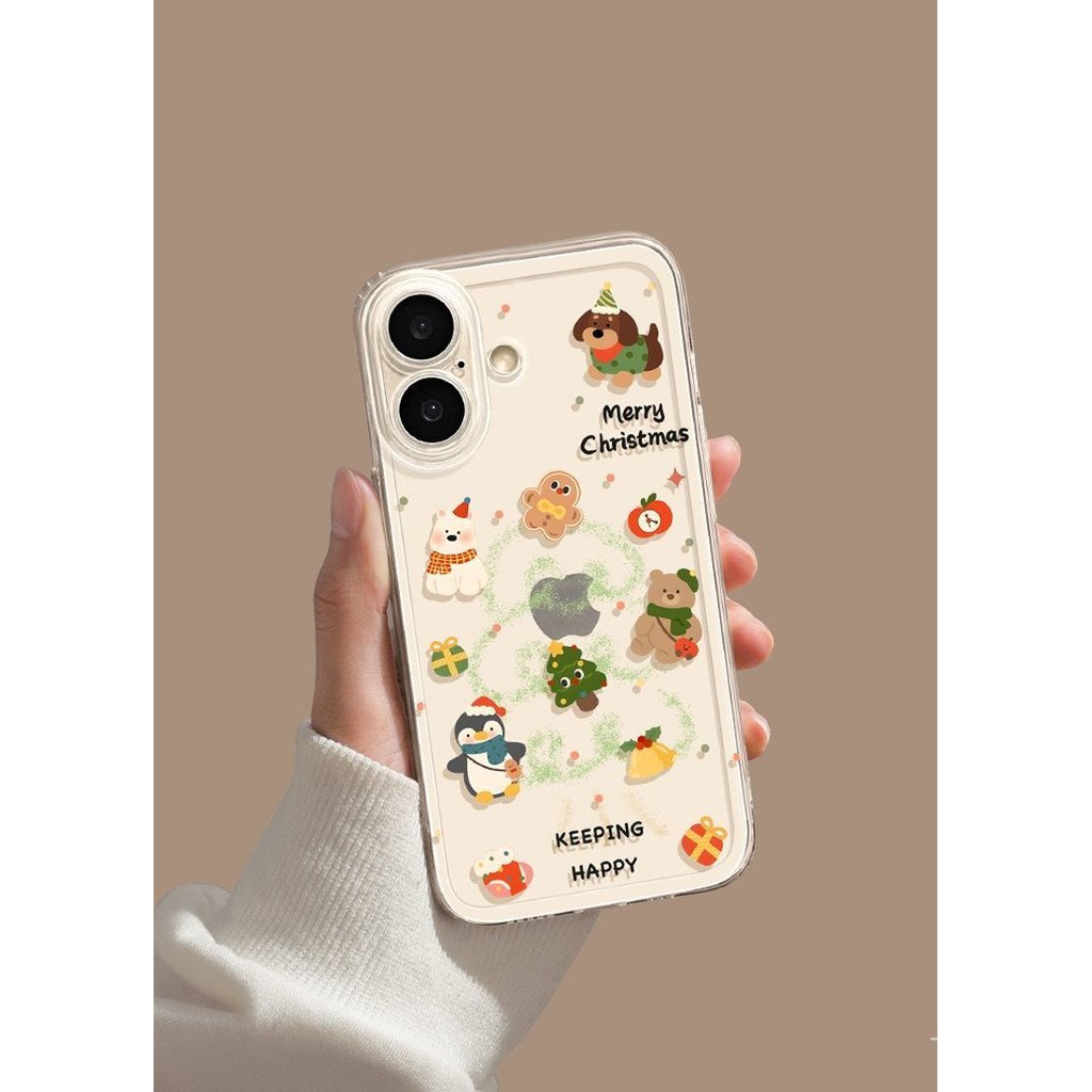 เคสโทรศัพท์เหมาะสําหรับiPhone 7 8 X XS XR XSMAX 11 12 13 14 15 16 17 Pro max Plus Airการ์ตูนคริสต์มา