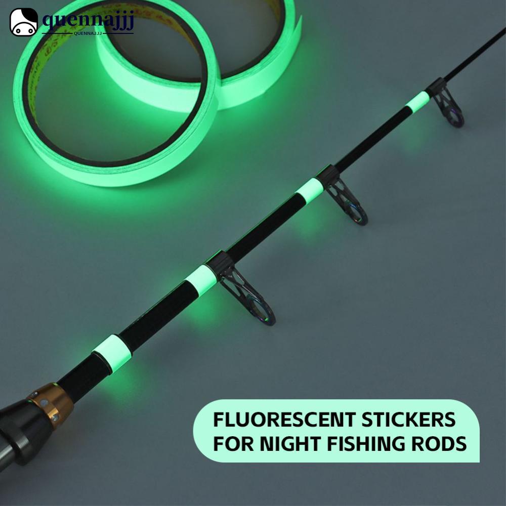 QHENNA 1 ม้วน 1M Night Fishing Rod สติกเกอร์เรืองแสงอุปกรณ์ตกปลา Self-Adhesive Luminous ตัวบ่งชี้สติ