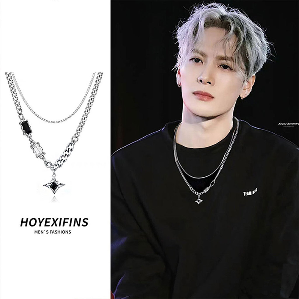 สร้อยคอไทเทเนียมชั้นสองแบบชี้ดาว มาพร้อมความหรูหราและสายโซ่กระดูกไหปลาร้า สำหรับทั้งชายและหญิง ในสไต