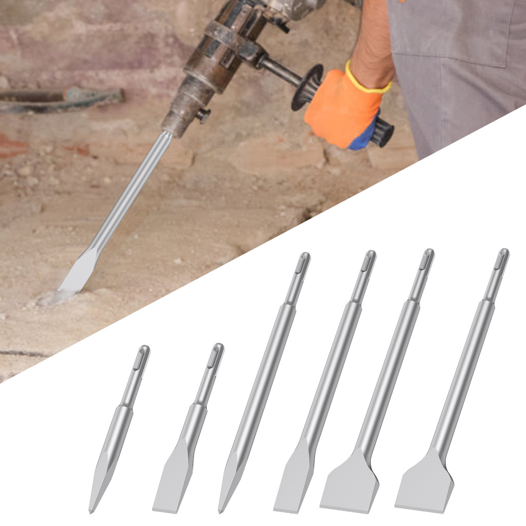 6 ชิ้น SDS Plus Chisel ที่มีประสิทธิภาพ SDS Plus สิ่วกระเบื้องสําหรับหินคอนกรีตและก่ออิฐ SHOPQJC7757