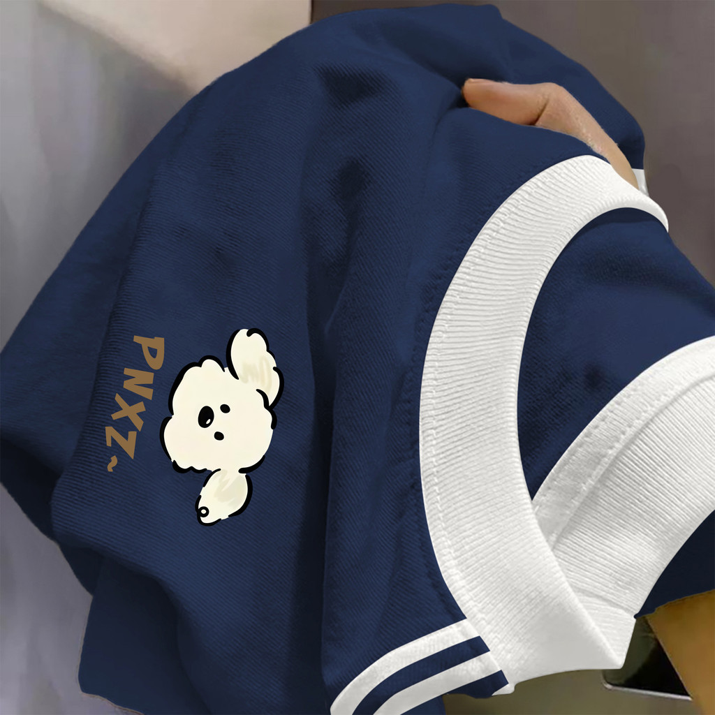 🌷ChillTee🌷เสื้อยืดOversizeลายแถบสีขาวบนแขน ผ้าCOTTON100%ลาย "PNXZ" เนื้อผ้าเกรดพรีเมียม คอกลม ใส่สบาย 【COD】