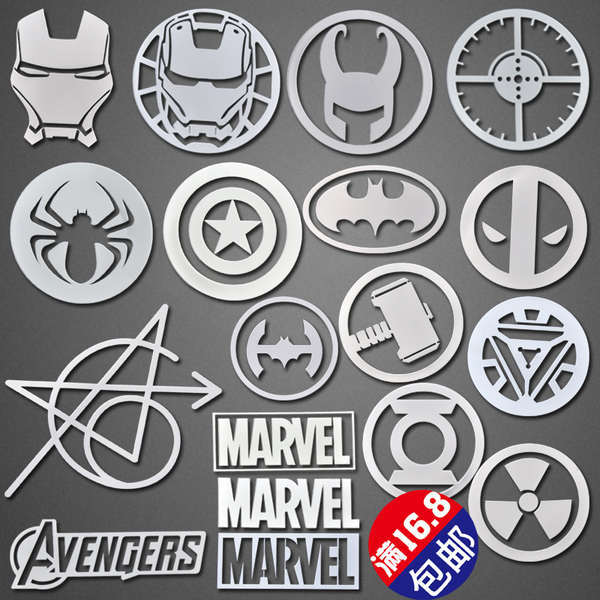 [สติ๊กเกอร์ 2026] Marvel Fulian รุ่นแรก 6-Person สติ๊กเกอร์โลหะ Iron Man กัปตันอเมริกา Thor อะนิเมะโ