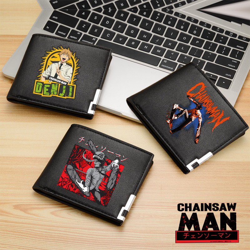 Chainsaw Man กระเป๋าสตางค์อเนกประสงค์ญี่ปุ่นอะนิเมะการ์ตูนรูปแบบตัวละครกระเป๋าผู้ชายขนาดใหญ่ความจุกระเป๋าเงินน่ารัก