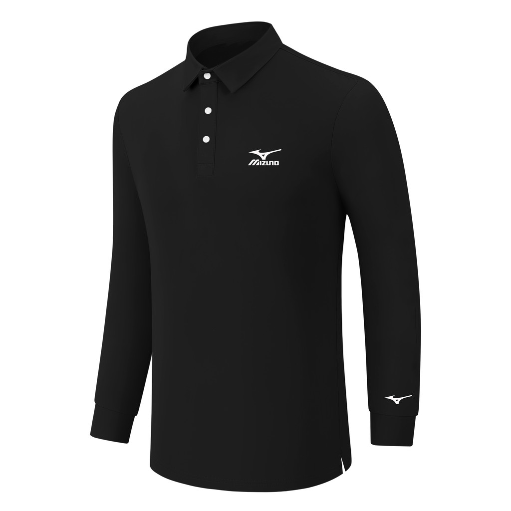 MIZUNO New Golf เสื้อยืดแขนยาวสำหรับผู้ชาย ระบายอากาศได้ดีและแห้งไว ใส่สบาย