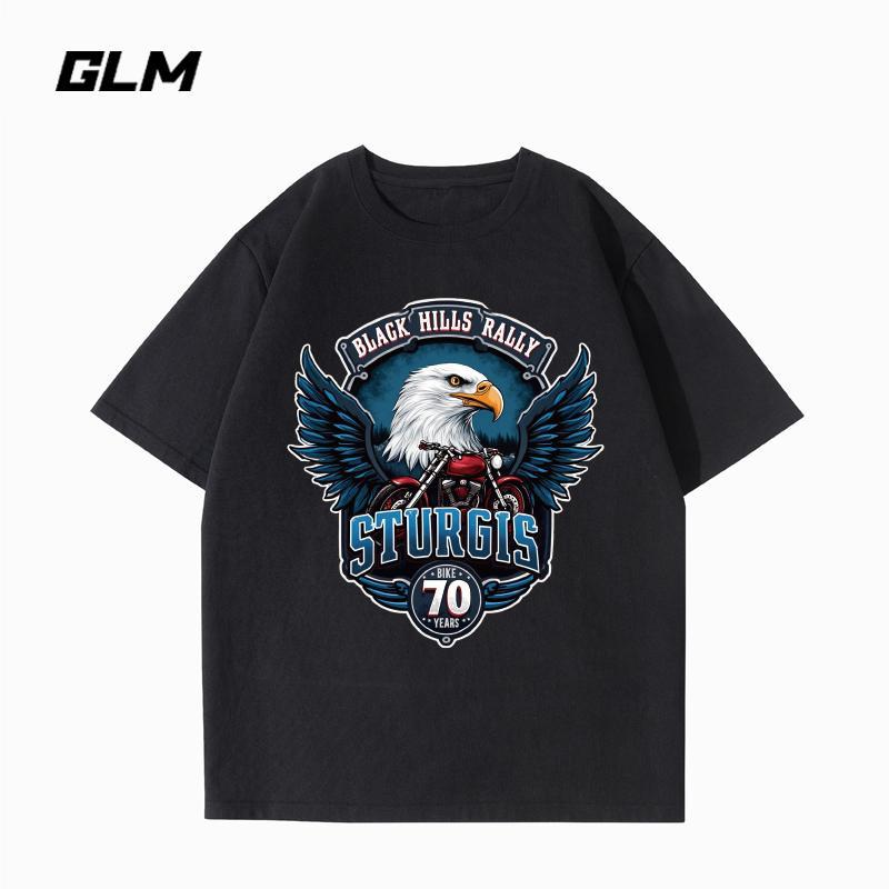 เสื้อยืดพิมพ์ลายผ้าฝ้าย GLM | ไซส์ Unisex M-3XL | เครื่องหมายนกอินทรี งานเอสเซนเชียล | สะดวกสบายและระบายอากาศได้ YHX-375-F3 - รูปที่ 3