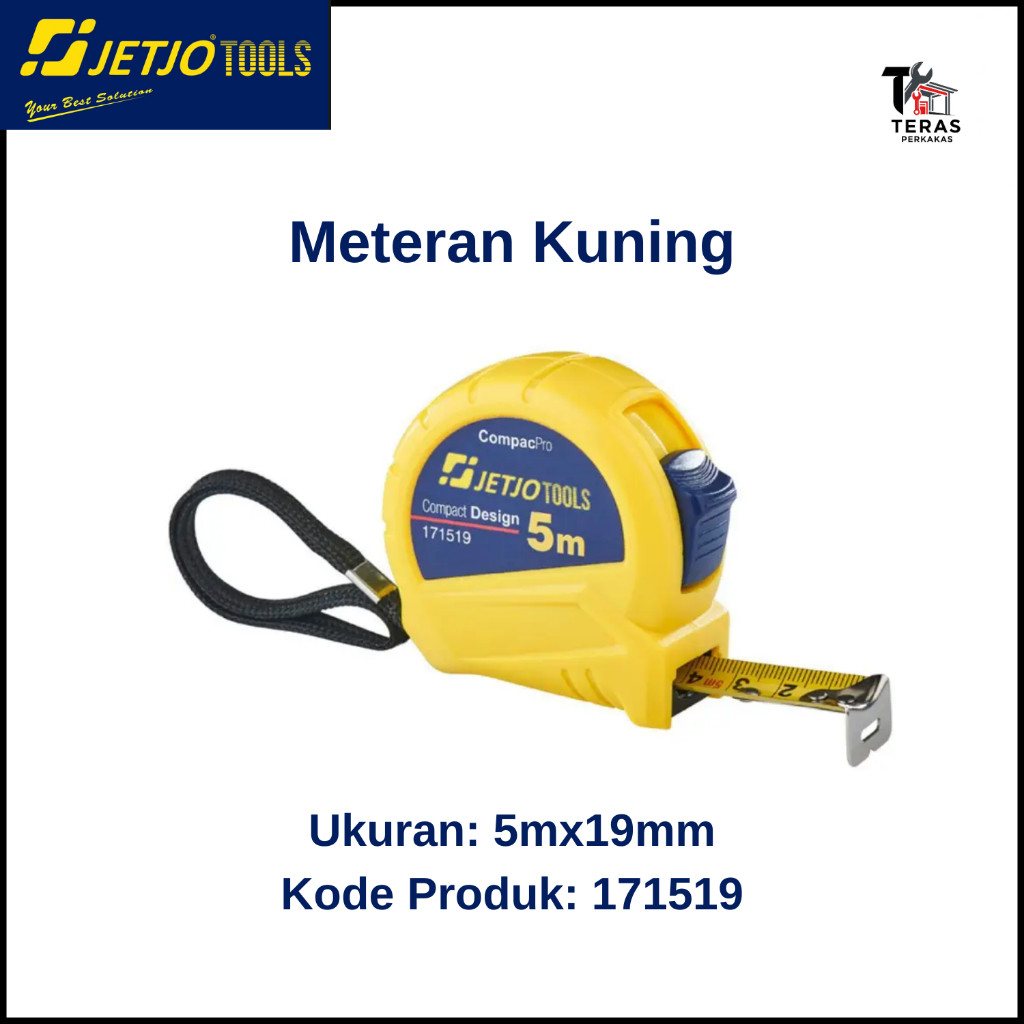 มิเตอร์สีเหลือง 5m x 19mm JETJO Tools / Lakoni Pro Meter JetjoTools 7.5 เมตร Triple Lock | ตลับเมตร 
