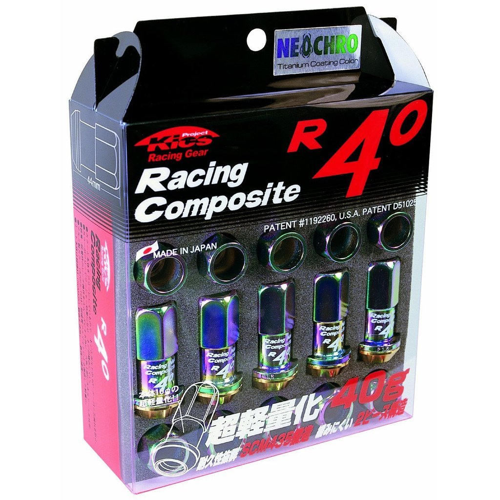 KYO-EI Kyoei Sangyo Racing Composite R40 M12×P125 Nut Neo Black Quantity 20P Product Number RC-03N