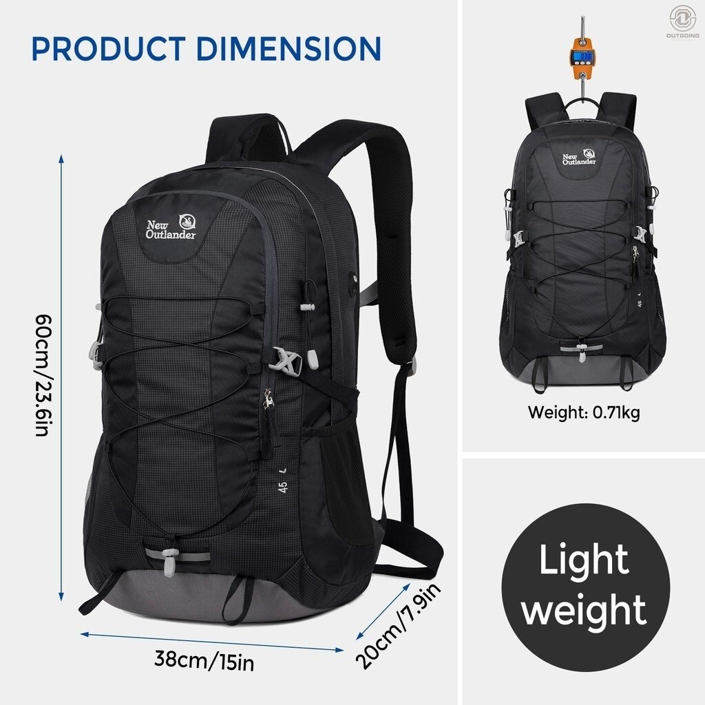 45L Hiking Backpack Lightweight Outdoor Camping Travel Backpack Daypack for Men and Women