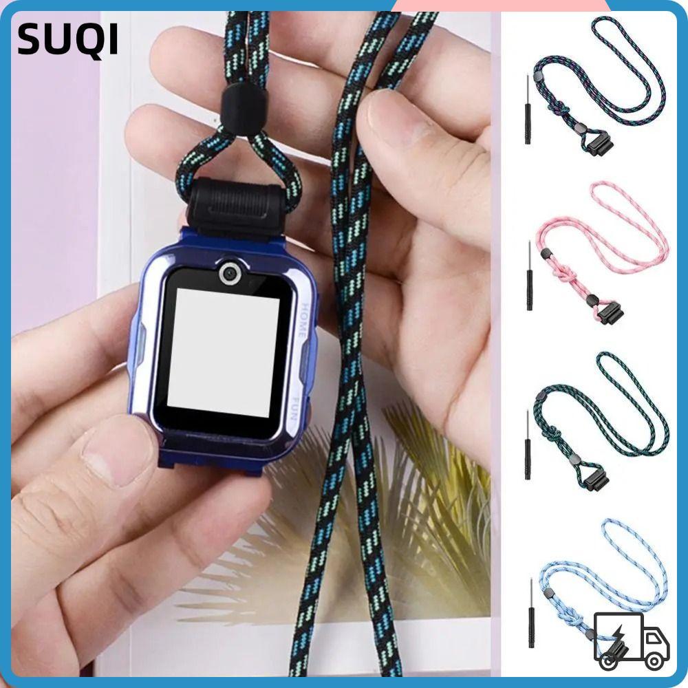 SUQI โทรศัพท์นาฬิกา Lanyard,สวมใส่ปรับความยาวเด็กสายนาฬิกา,ทนทาน Universal เด็ก Smartwatch สายรัดสํา
