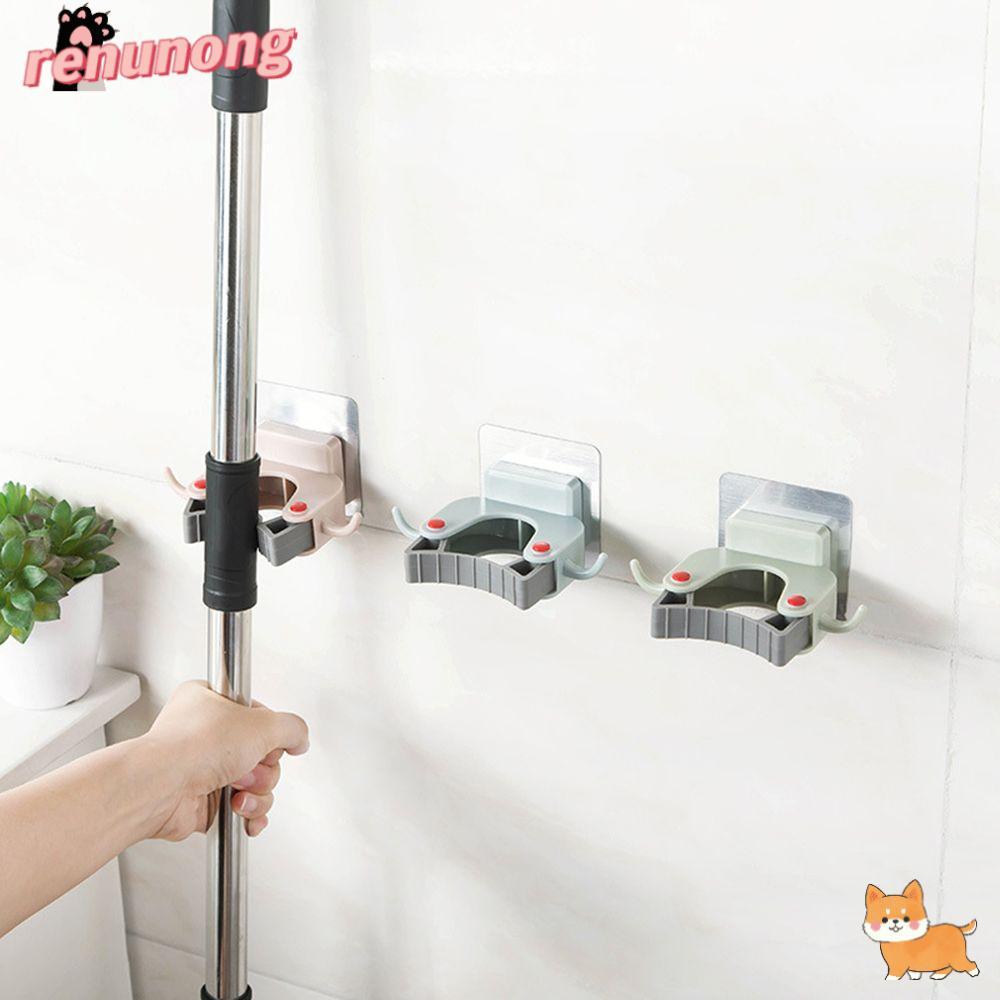 RENUNONG Broom Organizer Storage Rack อุปกรณ์ครัวแขวนติดผนัง