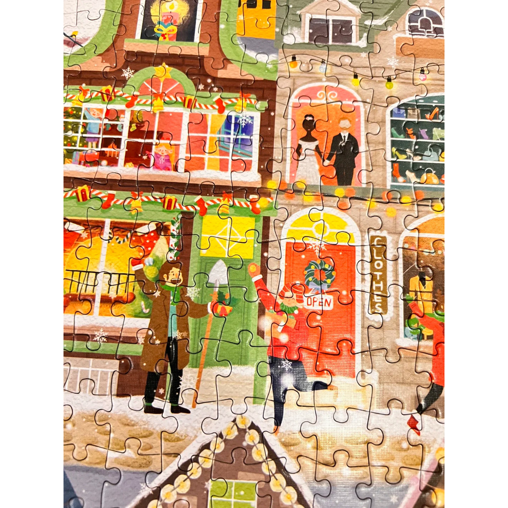 < Christmas Eve} Holiday Atmosp Puzzle 1,000 ชิ้น Casual Decompression ของเล่นเพื่อการศึกษาตกแต่งของขวัญสร้างสรรค์ - รูปที่ 3