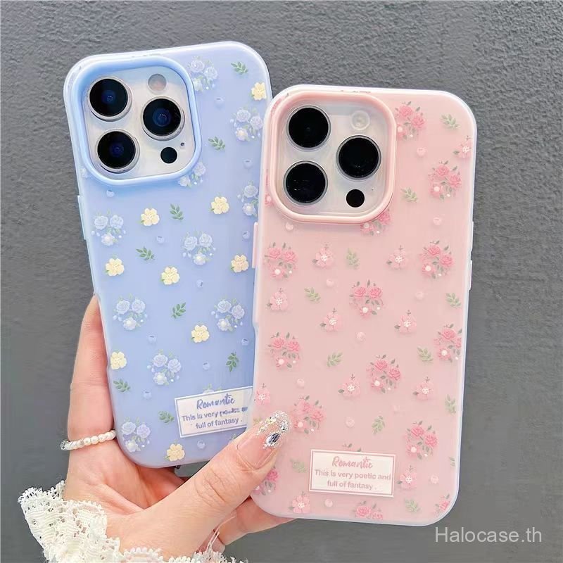 เคสโทรศัพท์ เหมาะสําหรับ iPhone สดดอกไม้ขนาดเล็กสีเขียว Leaf Two-in-One Jelly Case เหมาะสําหรับ iPho