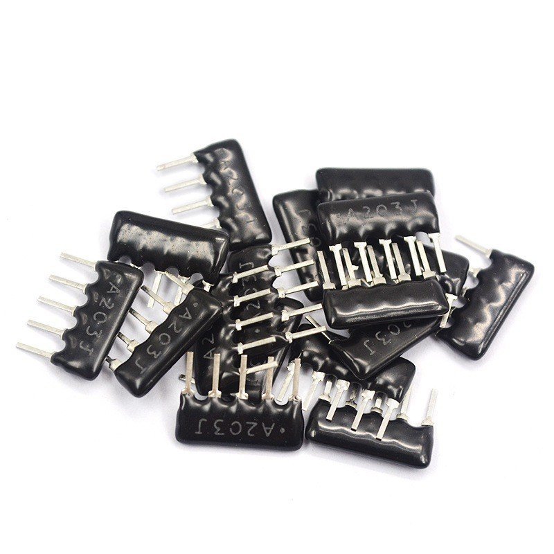 ตัวต้านทานแถว 5 พินตัวต้านทานการจัดเรียง 5P 1K 4.7K 10K 5.1K 2. A103J 102 222 472 512 LXR4