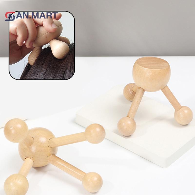 AN.MART 1 Pcs คอกลับ 3/4-Leg นวด Roller หัวไม้นวดหนังศีรษะ Octopus Claws ผ่อนคลาย SPA เครื่องมือสําห