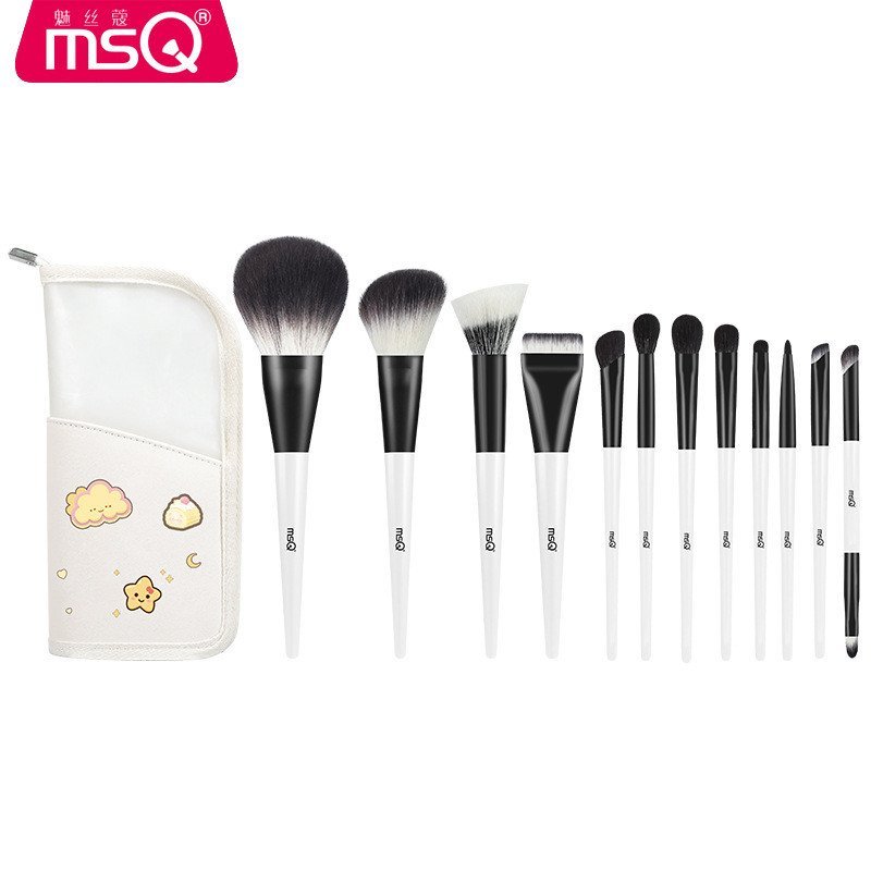 MSQ แปรงอายแชโดว์แปรงแต่งหน้า Blush ครีมสัตว์ผม Foundation ชุดแปรง Stick/ครบชุด 12 Mesco คอนซีลเลอร์