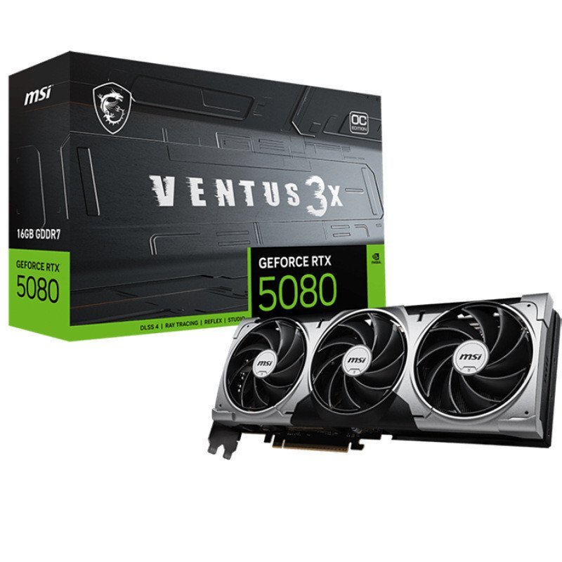MSI GeForce RTX 5080 16G VENTUS 3X OC PLUS เกม AI การเรนเดอร์กราฟิกการ์ด LS0Z