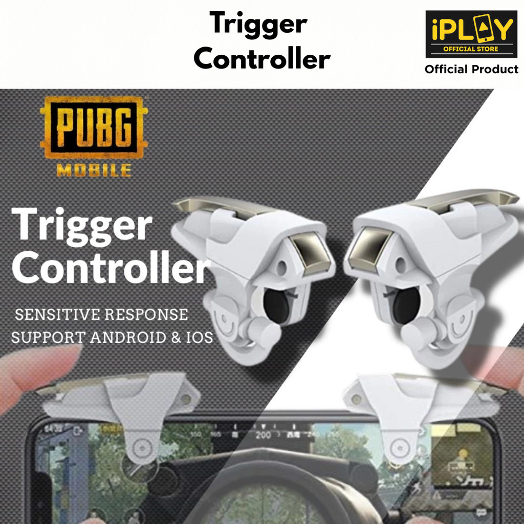 PUBG Mobile Shooter Trigger Controller L1R1 Blue Shark Fin Trigger Gamepad จอยสติ๊ก